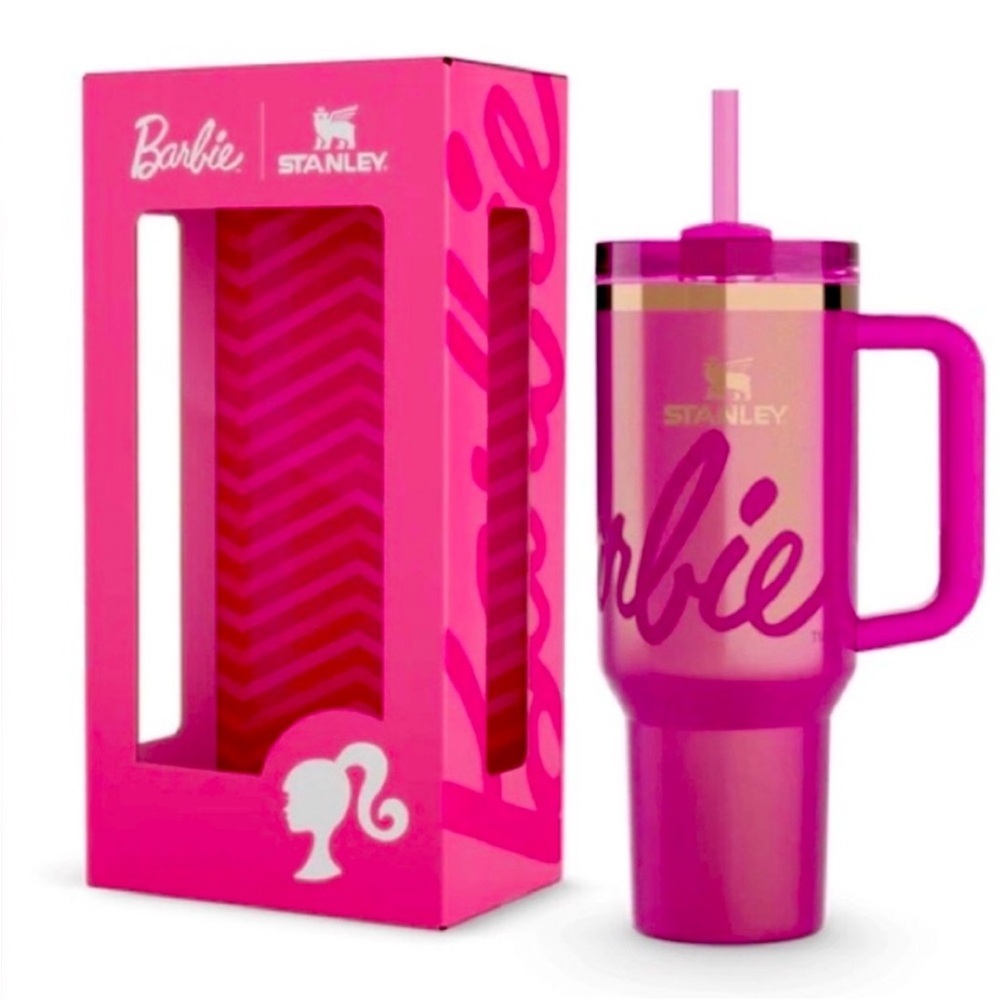 💕 STANLEY x BARBIE ICON PINK 40oz STAINLESS STEEL FLOWSTATE QUENCHER TUMBLER